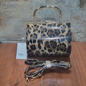 Leopard Print Round Barrel Shoulder Hand Bag